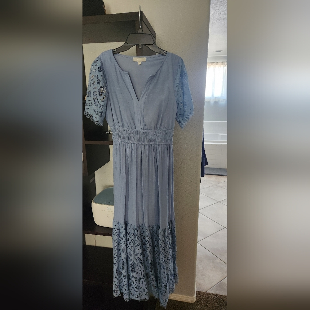 Blue Embroidered Dress